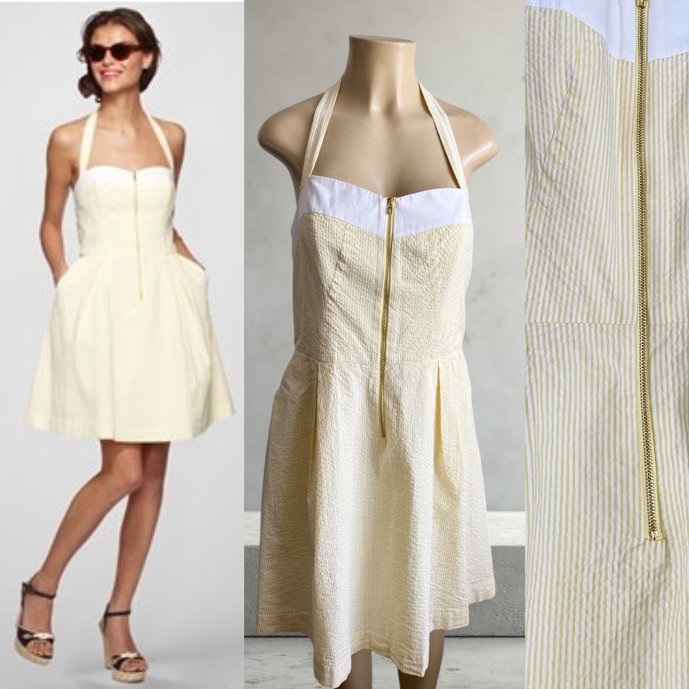 Lilly Pulitzer Yellow and White Halter Dress